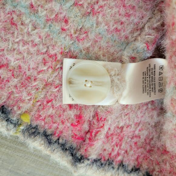 Anthropologie Maeve Aurelia Pink Alpaca/Wool Blend Fuzzy Oversize Jacket Size XL - Picture 10 of 11